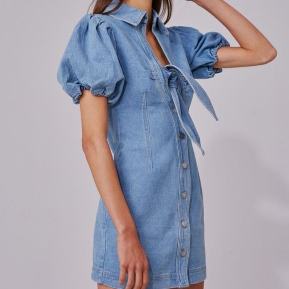 c/meo collective Front Knot Denim Dress - Picture 3 of 12
